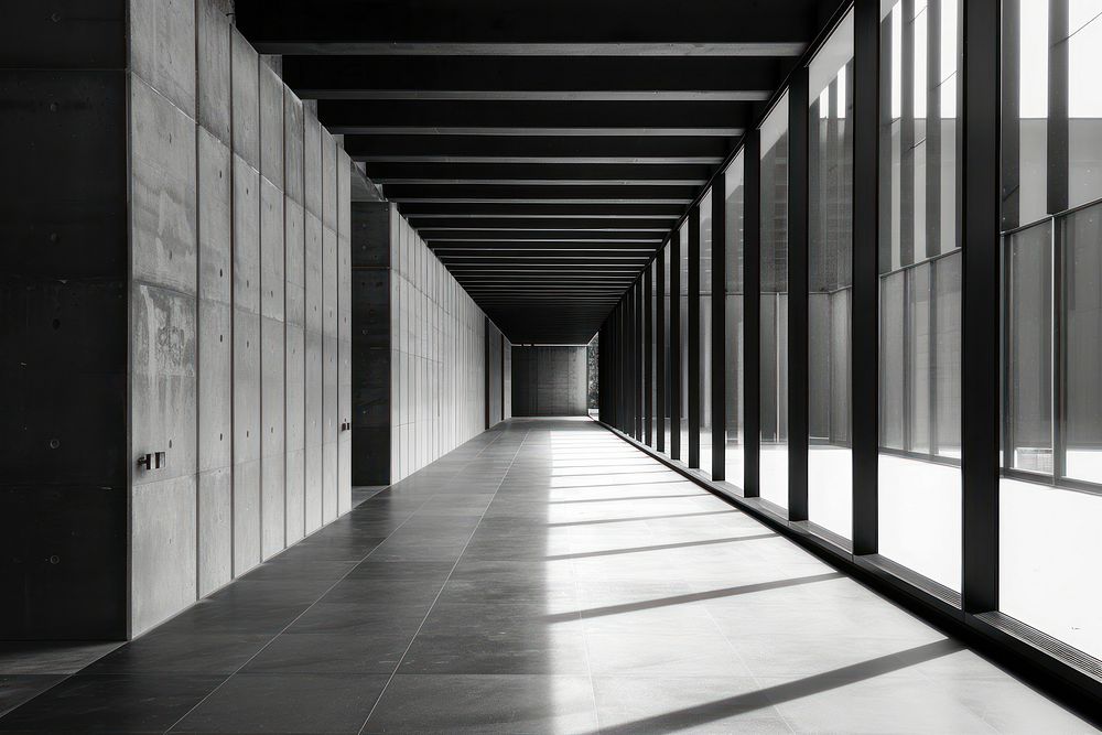 Architecture building corridor flooring.