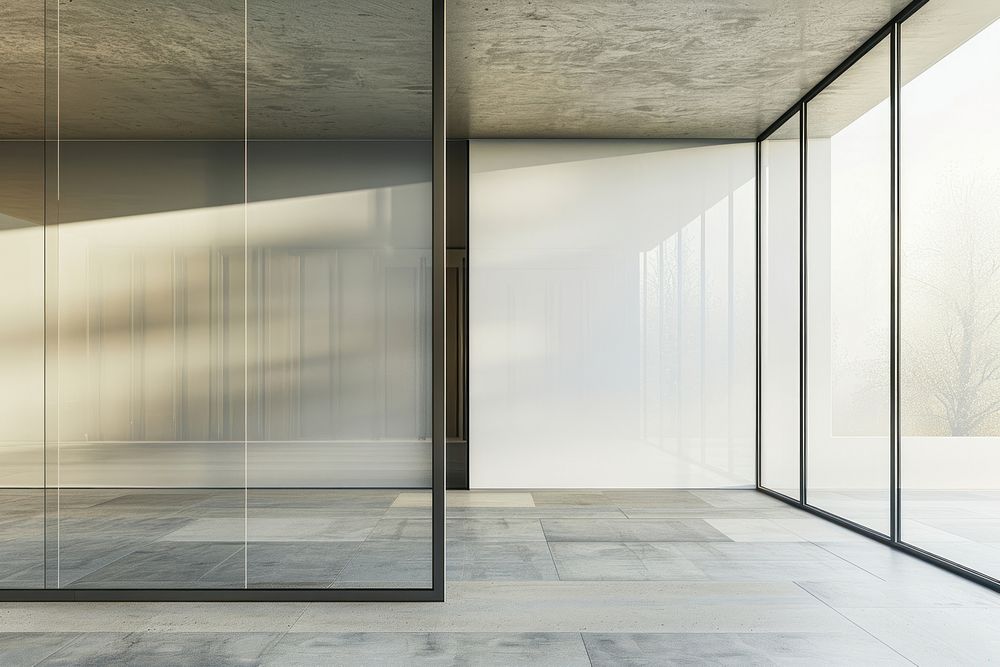 Architecture floor glass door.