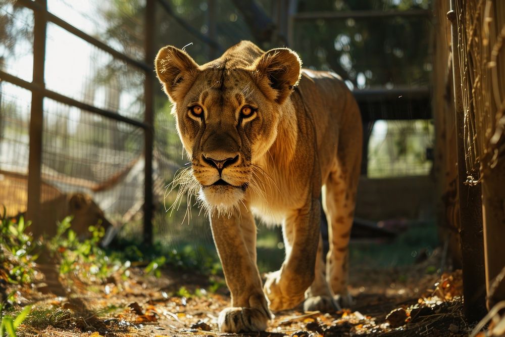Beautiful big lion at safari park wildlife mammal animal.
