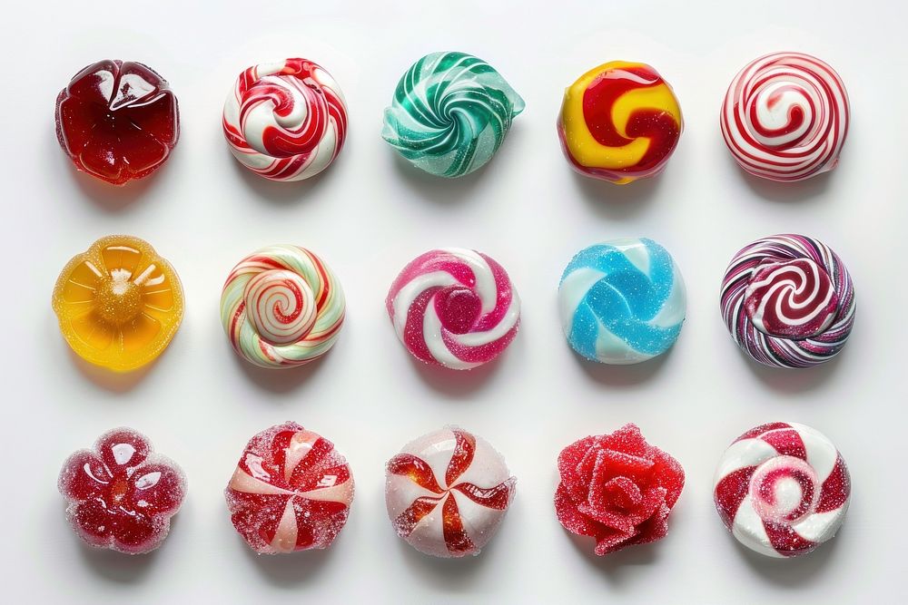 Colorful candies set confectionery lollipop candy.
