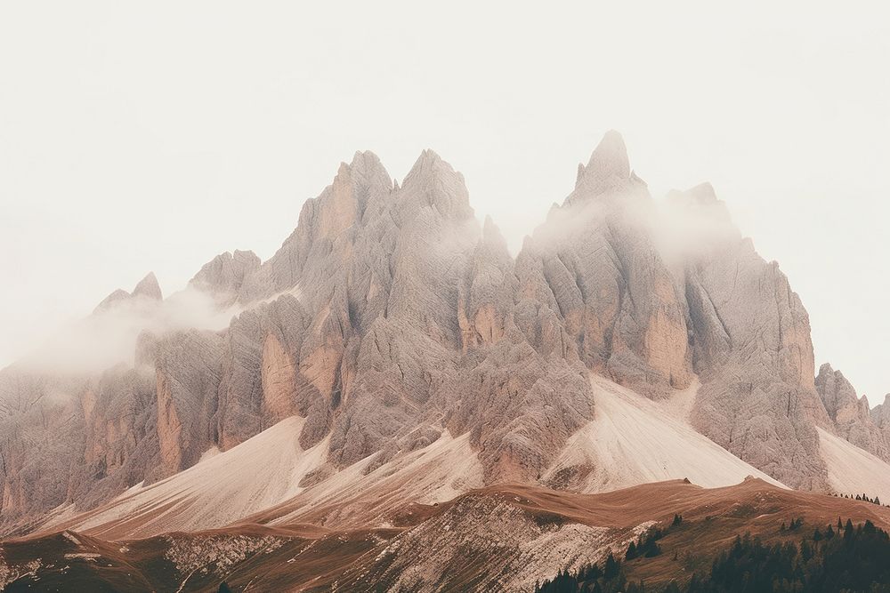 Dolomites mountain range landscape wilderness panoramic.