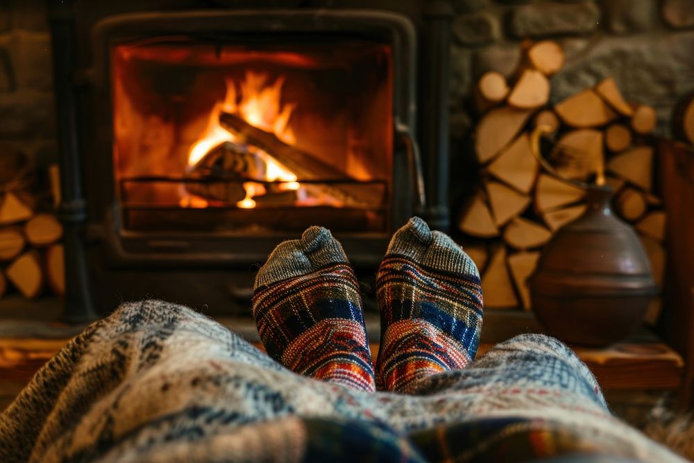 Christmas fireplace hearth sock comfortable.