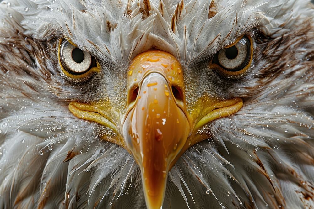 Portrait of a bald eagle portrait animal beak.