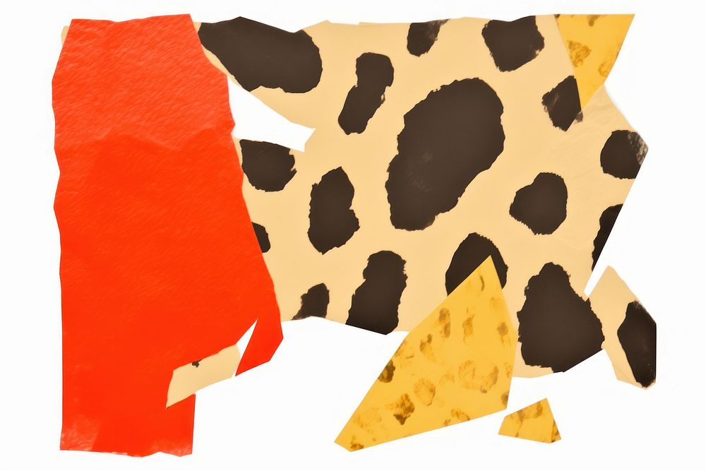 Leopard paper collage element white background creativity spotted.