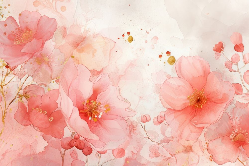 Pink floral watercolor background backgrounds blossom flower.