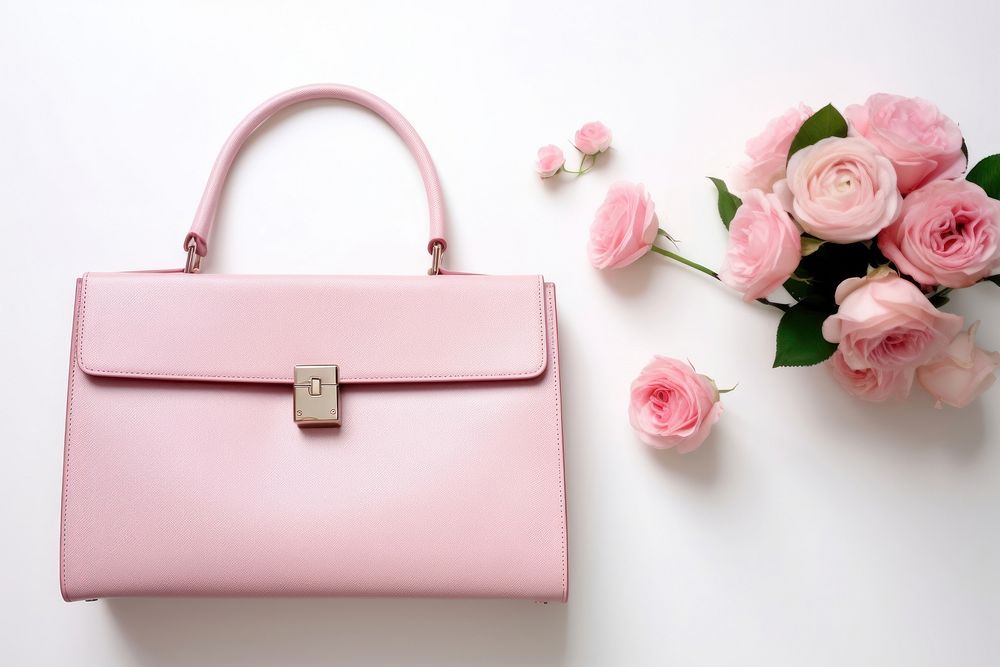 Pink hand bag accessories handbag flower purse.