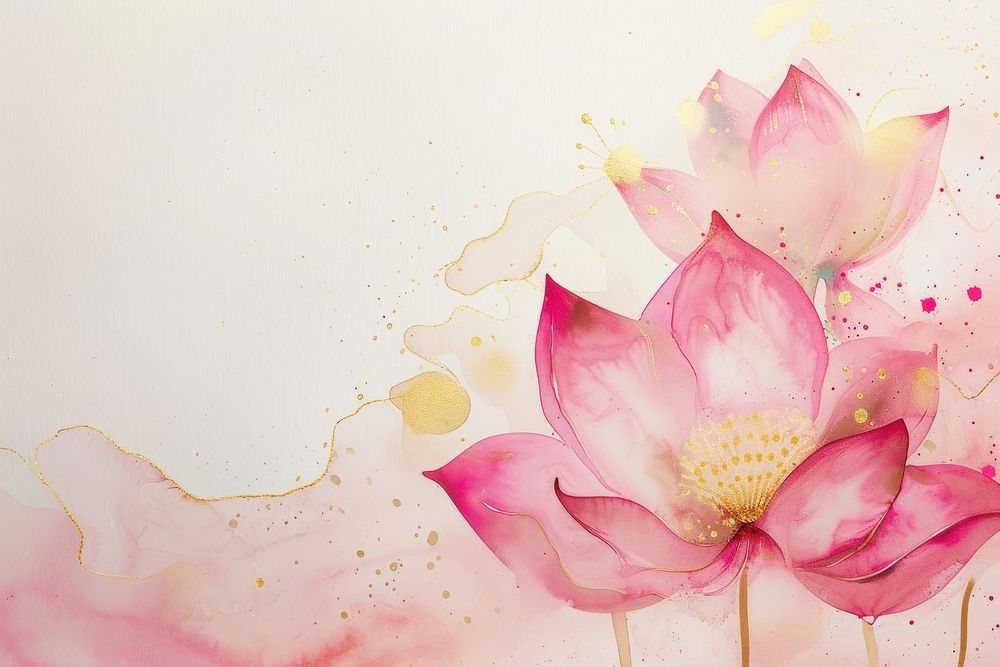 Pink lotus watercolor background painting pattern flower.