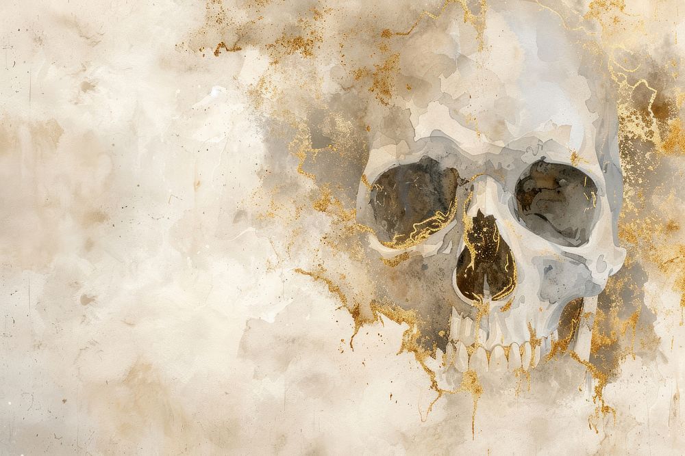 Skull watercolor background painting backgrounds old.