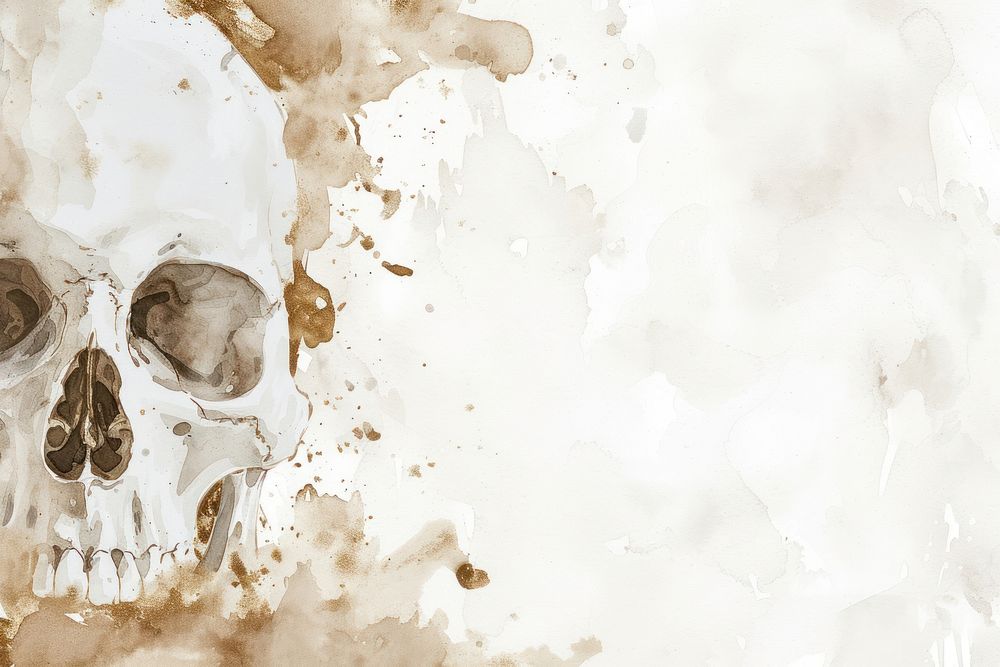 Skull watercolor background backgrounds painting old.