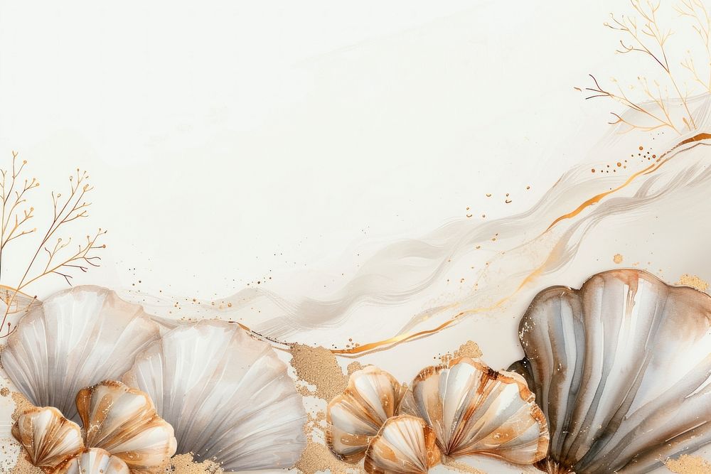 Shell watercolor background backgrounds painting invertebrate.