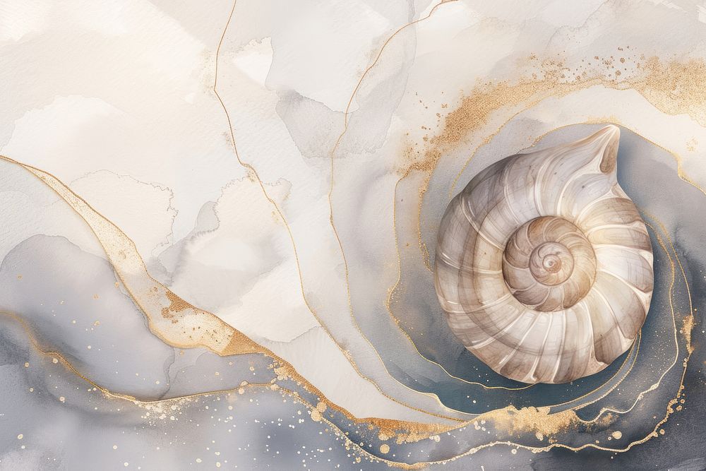 Shell watercolor background backgrounds invertebrate textured.