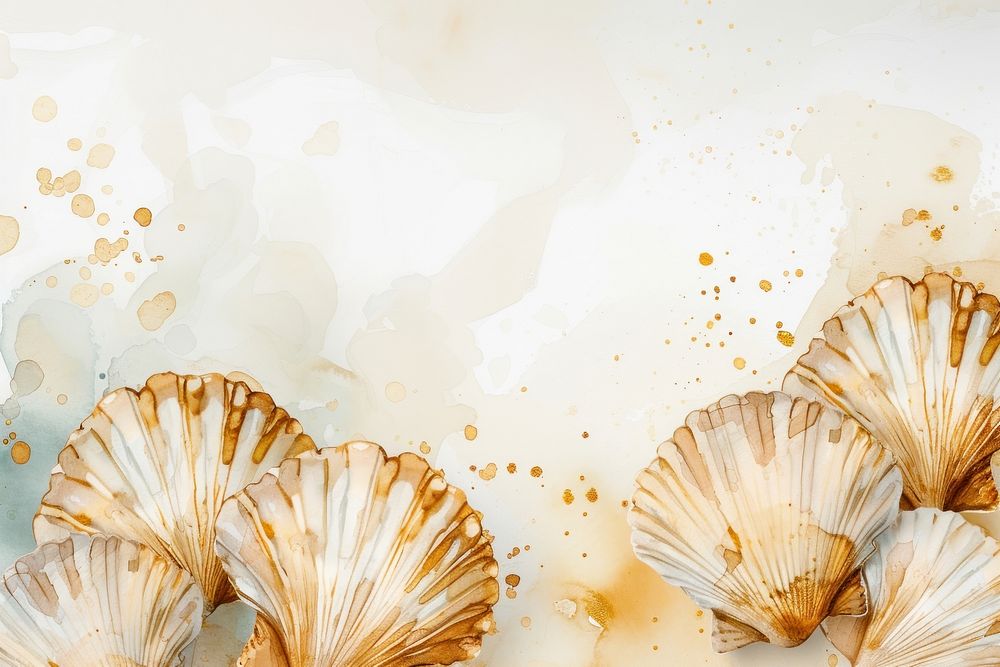 Shell watercolor background backgrounds invertebrate underwater.