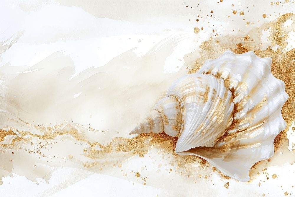 Shell watercolor background backgrounds seashell conch.