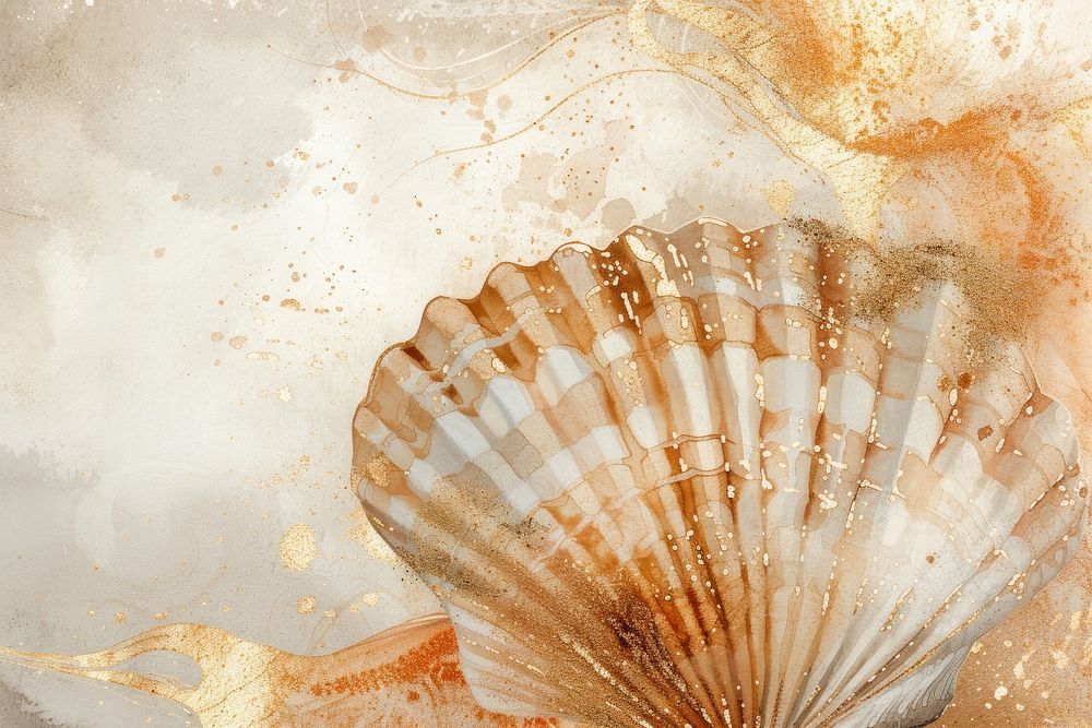 Shell watercolor background backgrounds seashell clam.