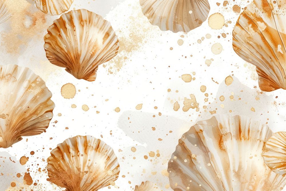 Shell watercolor background backgrounds seashell clam.