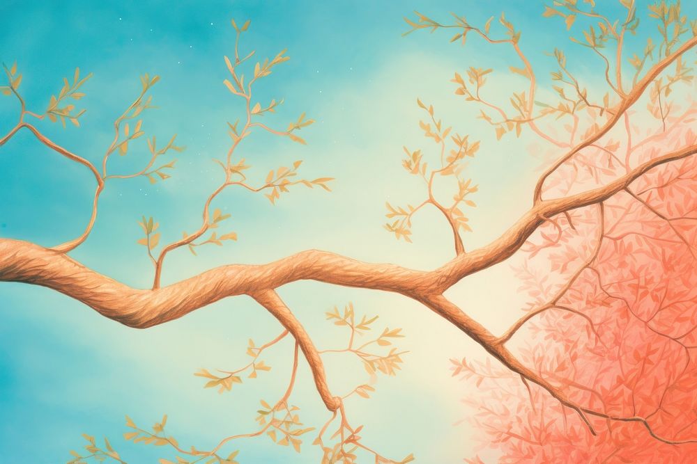 Tree branch backgrounds outdoors painting.
