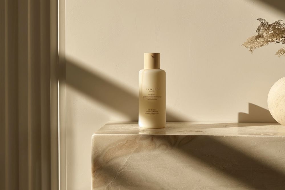 Skincare bottle windowsill container cosmetics.