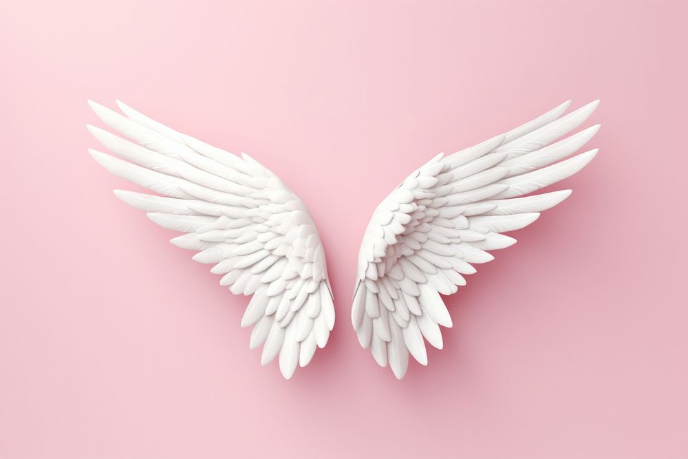 Minimal cute white wing angel bird archangel.