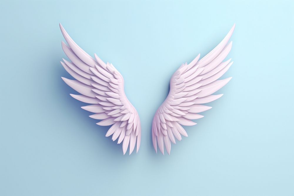 Minimal cute blue wing angel bird creativity.