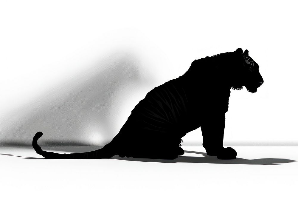 Tiger silhouette wildlife animal.
