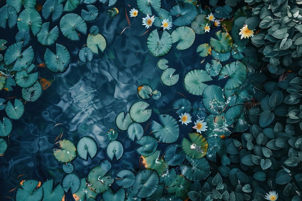 Photo of water lilies backgrounds outdoors nature.