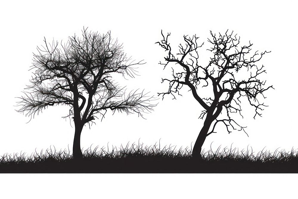 Trees silhouette outdoors drawing sketch.