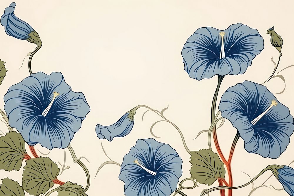 An isolated morning glory flower backgrounds pattern.
