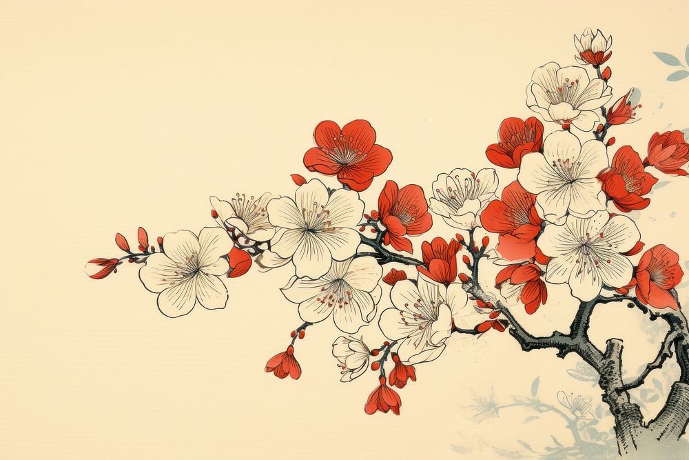 An isolated sakura bouquet flower art blossom.