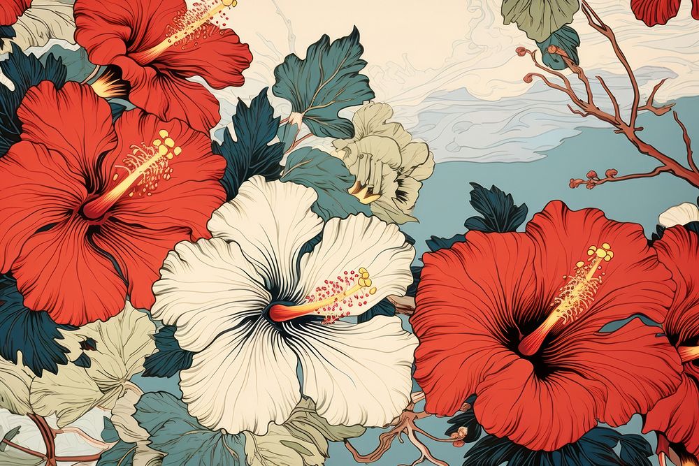 Hibiscus flower art backgrounds.