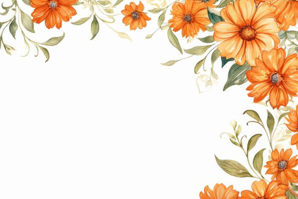 Orange Floral backgrounds pattern flower.
