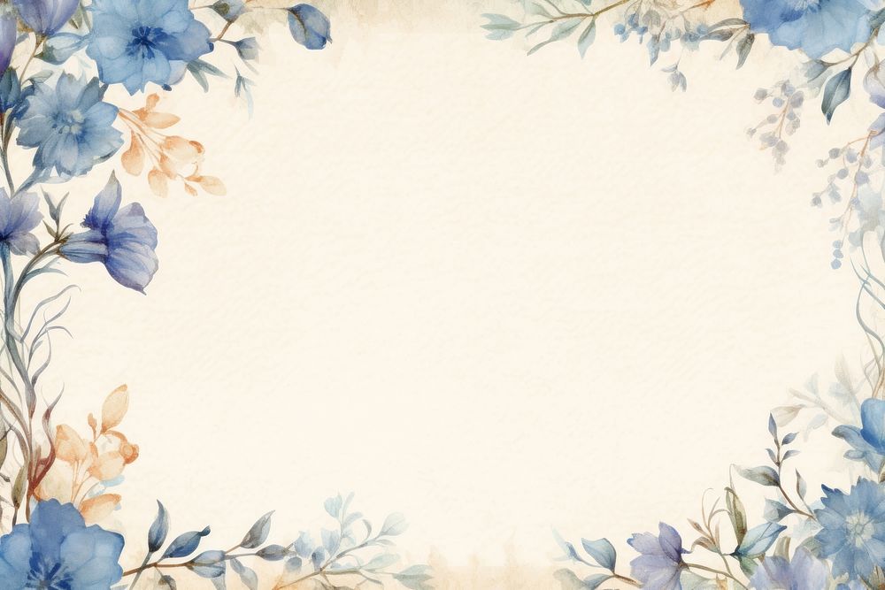 Blue Floral border backgrounds pattern flower.