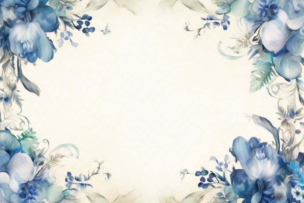 Blue Floral backgrounds pattern paper.