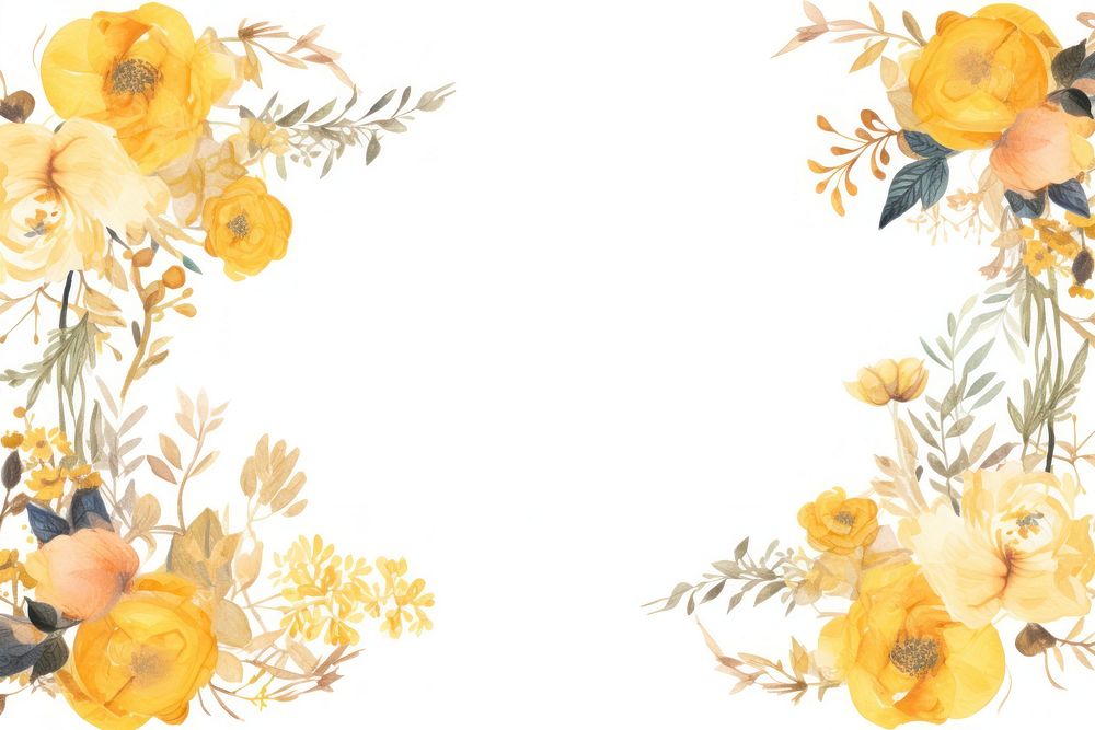 Yellow Floral border backgrounds pattern flower.
