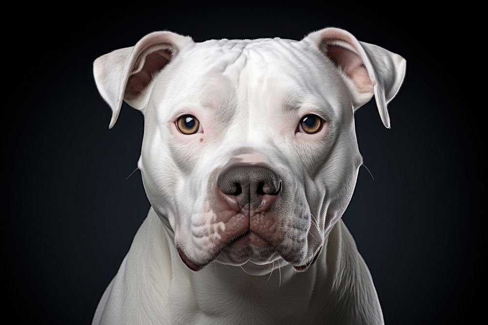 White pitbull pet bulldog animal.