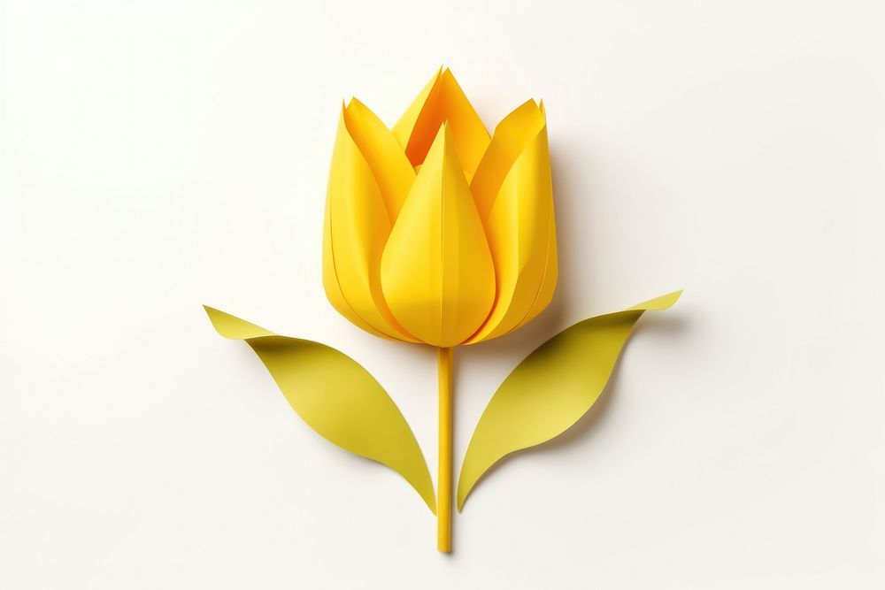 Tulip origami flower yellow.