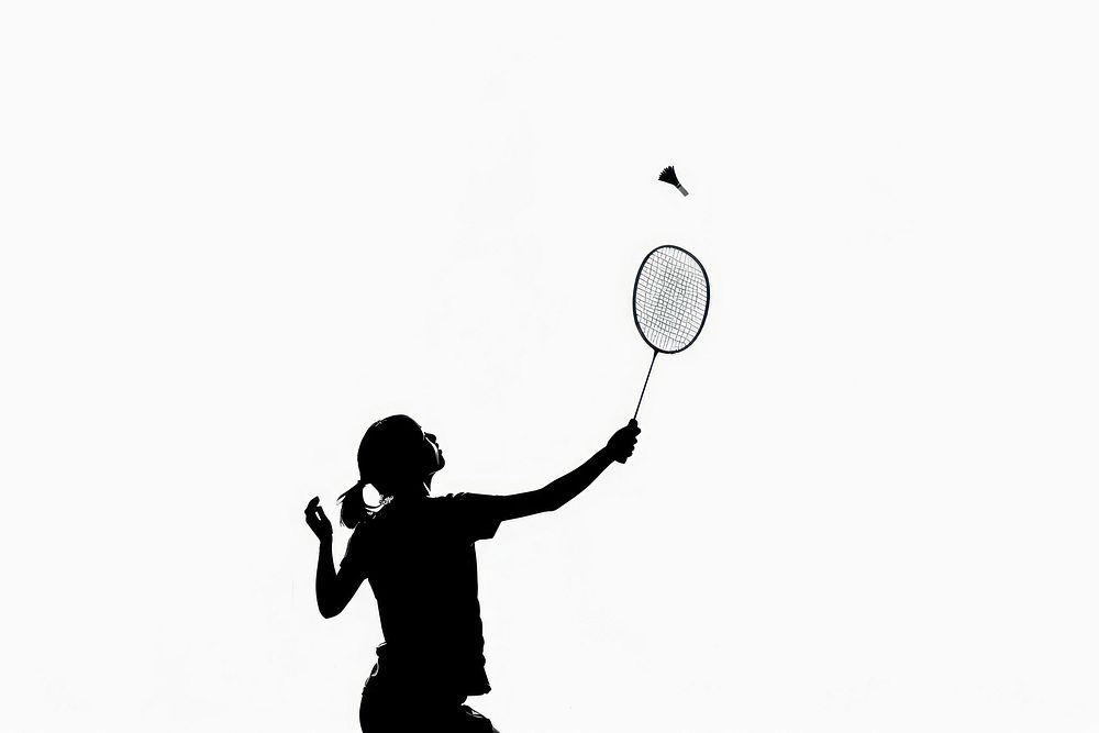 A badminton silhouette tennis sports.