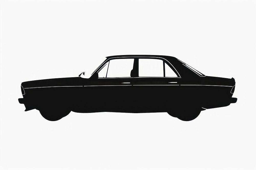 A car silhouette vehicle white background transportation.