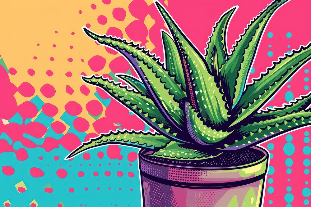 Vector illustrated of a aloe vera plant xanthorrhoeaceae houseplant.