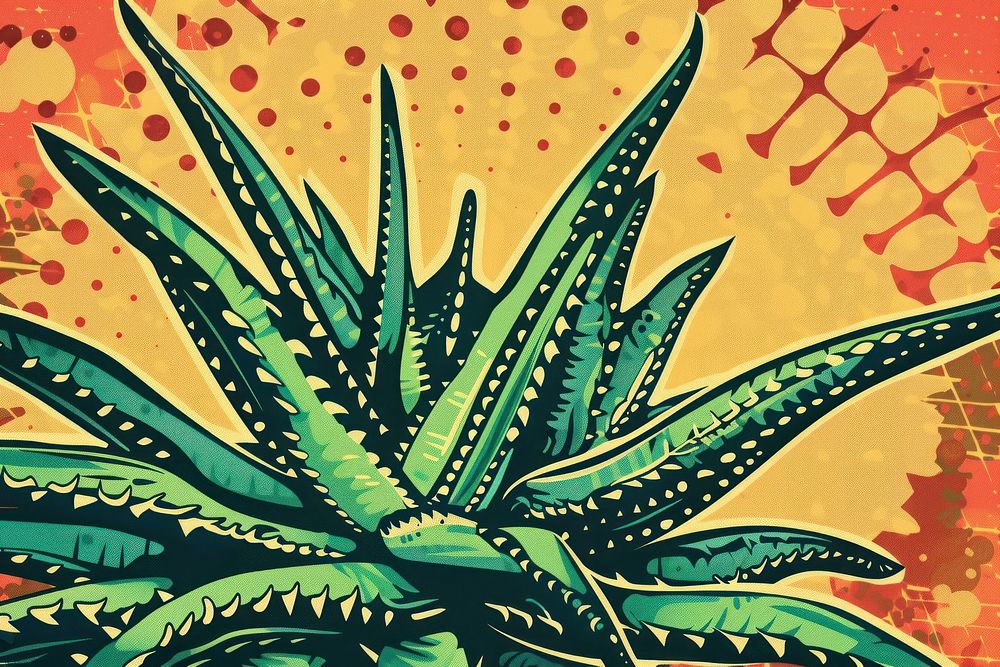 Vector illustrated of a aloe vera plant art xanthorrhoeaceae.