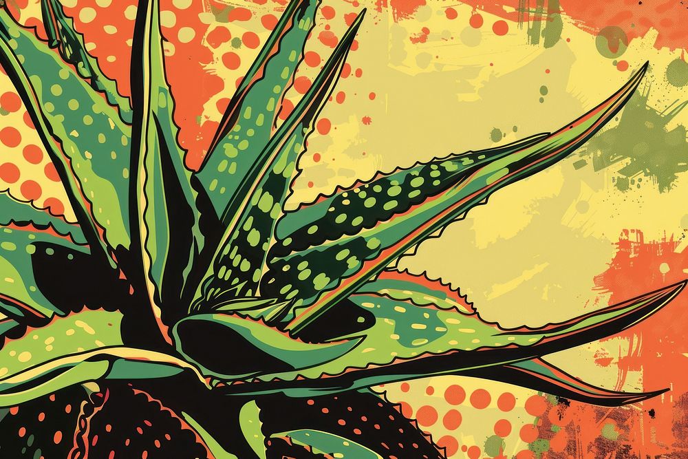 Vector illustrated of a aloe vera plant art backgrounds.