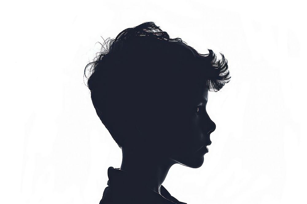 A profile boy face silhouette portrait adult.