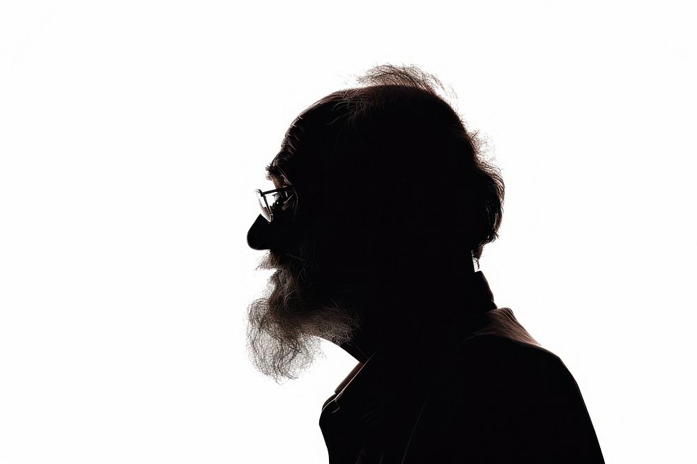 A profile old man silhouette portrait adult.