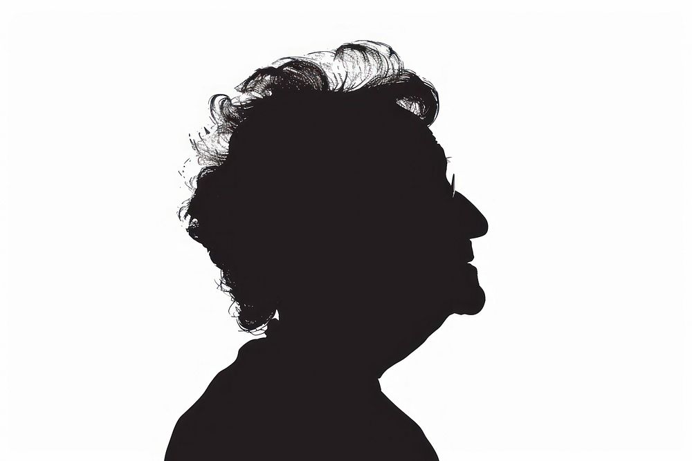 A profile old woman silhouette adult white.