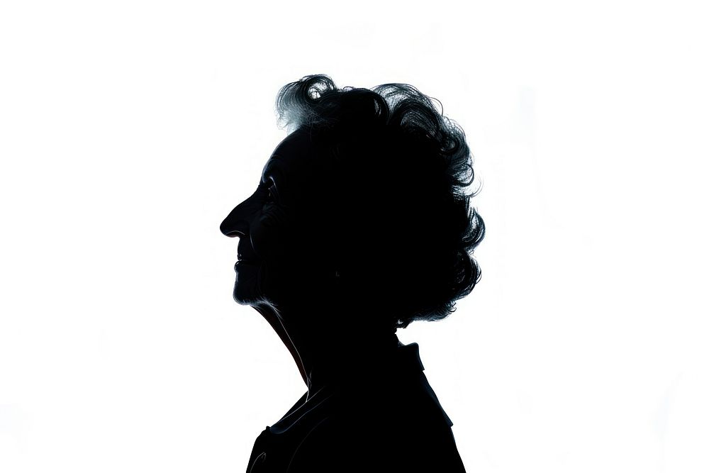 A profile old woman silhouette portrait adult.