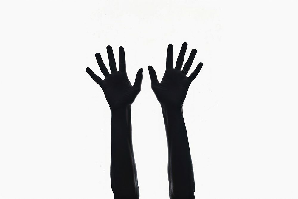 A two hand reaching silhouette finger adult.