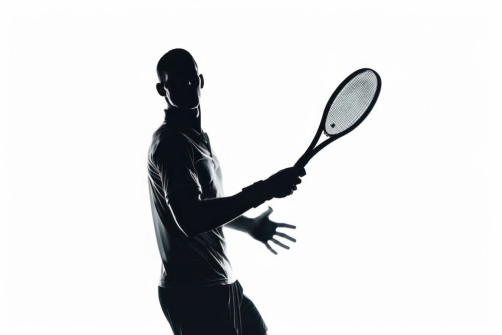 A tennis man silhouette sports adult.
