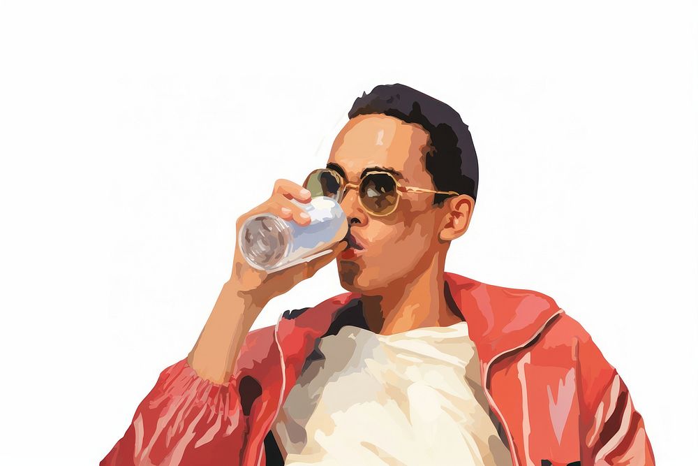 Man drinking soda can portrait adult refreshment.