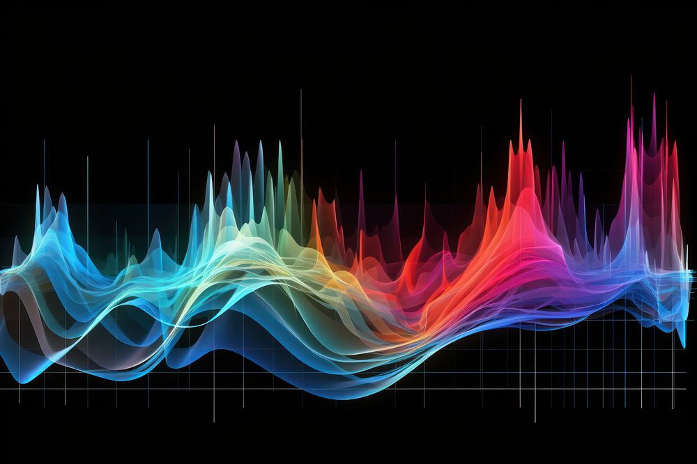 Sound wave abstract pattern illuminated.