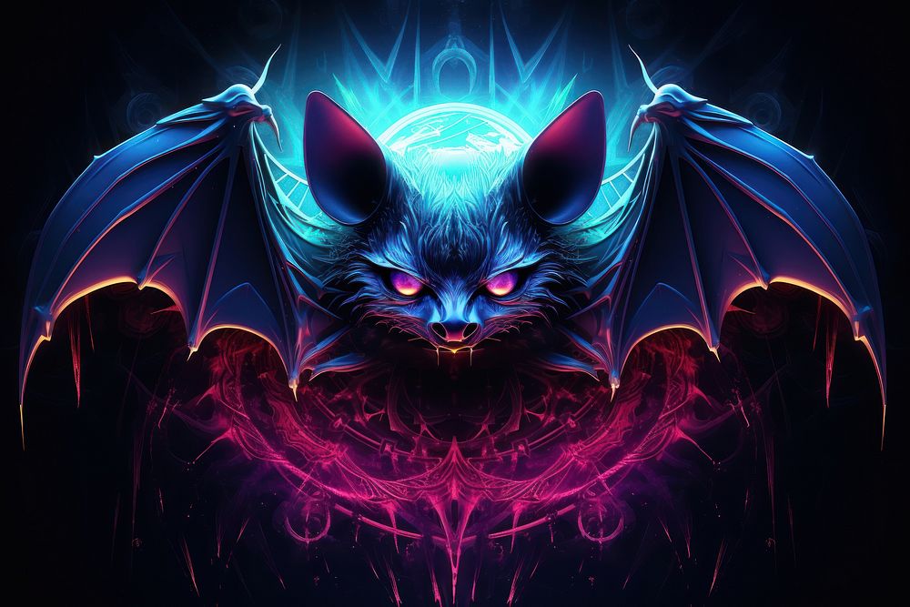 Vampire bat glowing animal cat.