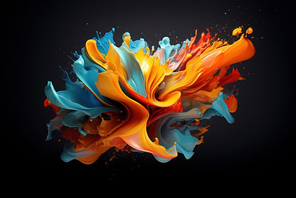 Abstract shape painted splash fire accessories creativity.